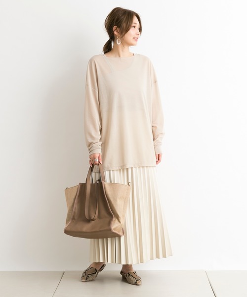 DouDou(ドゥドゥ)の「【WEB限定】メローシアーT(Tシャツ/カットソー・レディース・ベージュ/オフホワイト/ブルー・FREE)」の9枚目の写真