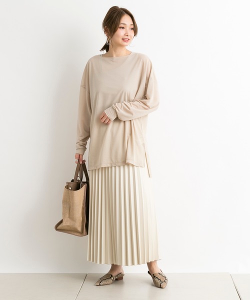 DouDou(ドゥドゥ)の「【WEB限定】メローシアーT(Tシャツ/カットソー・レディース・ベージュ/オフホワイト/ブルー・FREE)」の8枚目の写真