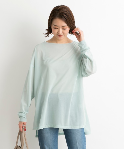 DouDou(ドゥドゥ)の「【WEB限定】メローシアーT(Tシャツ/カットソー・レディース・ベージュ/オフホワイト/ブルー・FREE)」の18枚目の写真