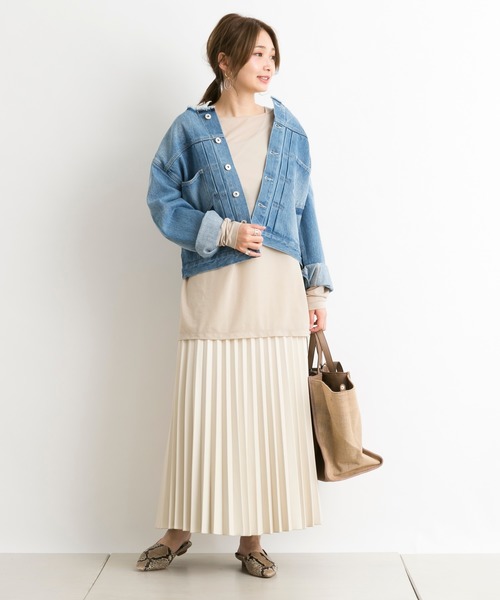 DouDou(ドゥドゥ)の「【WEB限定】メローシアーT(Tシャツ/カットソー・レディース・ベージュ/オフホワイト/ブルー・FREE)」の16枚目の写真