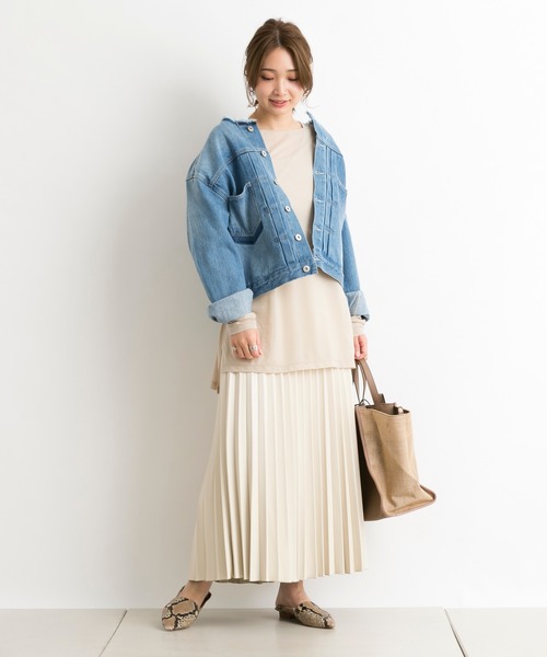 DouDou(ドゥドゥ)の「【WEB限定】メローシアーT(Tシャツ/カットソー・レディース・ベージュ/オフホワイト/ブルー・FREE)」の14枚目の写真