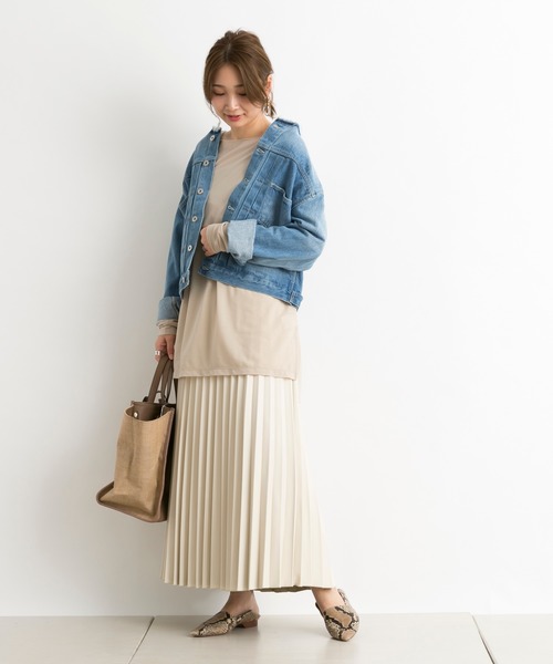 DouDou(ドゥドゥ)の「【WEB限定】メローシアーT(Tシャツ/カットソー・レディース・ベージュ/オフホワイト/ブルー・FREE)」の12枚目の写真