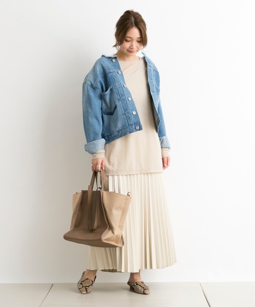 DouDou(ドゥドゥ)の「【WEB限定】メローシアーT(Tシャツ/カットソー・レディース・ベージュ/オフホワイト/ブルー・FREE)」の11枚目の写真