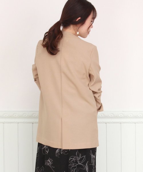 TRUDEA（トルディア）の「リネンライク　ノーカラージャケット（ノーカラージャケット・レディース・キャメル/ベージュ/カーキ・MEDIUM/LARGE）」の11枚目の写真