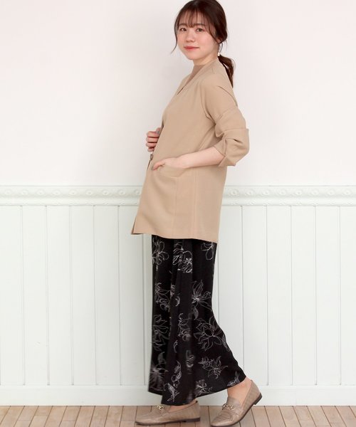 TRUDEA（トルディア）の「リネンライク　ノーカラージャケット（ノーカラージャケット・レディース・キャメル/ベージュ/カーキ・MEDIUM/LARGE）」の10枚目の写真