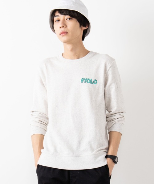 WEGO(ウィゴー)の「WEGO/スイートロゴプルオーバースウェット(スウェット・メンズ・オートミール/ホワイト・MEDIUM/LARGE)」の2枚目の写真