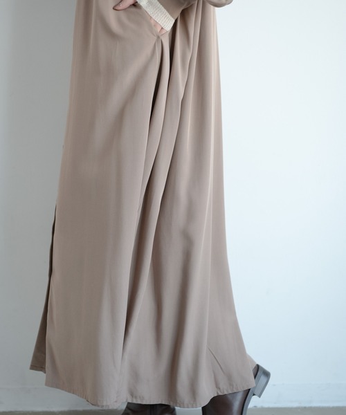 Aunt Marie's（アントマリーズ）の「AUNT MARIE'S バンドカラーボリュームロングシャツワンピース（ワンピース・レディース・ブラック/ベージュ/パープル/ライトグリーン・FREE）」の13枚目の写真