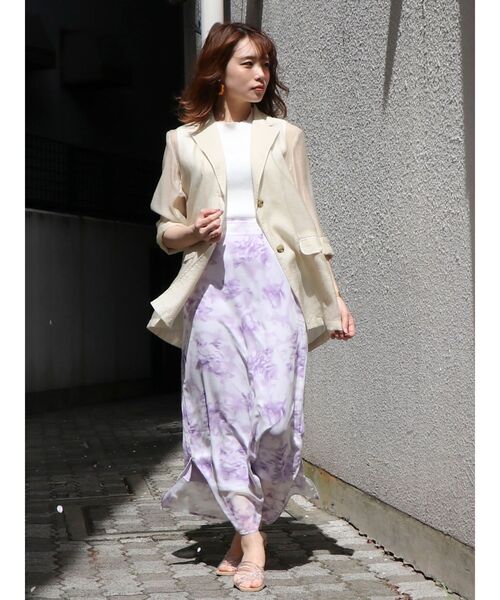 dazzlin（ダズリン）の「シアーシングルサマージャケット（テーラードジャケット・レディース・オフホワイト/ピンク/グリーン系その他・FREE）」の6枚目の写真