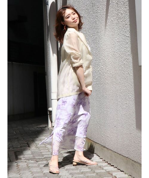 dazzlin（ダズリン）の「シアーシングルサマージャケット（テーラードジャケット・レディース・オフホワイト/ピンク/グリーン系その他・FREE）」の7枚目の写真