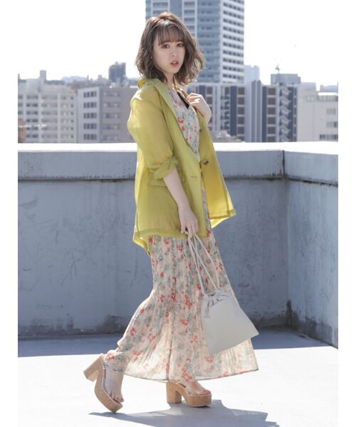 dazzlin（ダズリン）の「シアーシングルサマージャケット（テーラードジャケット・レディース・オフホワイト/ピンク/グリーン系その他・FREE）」の8枚目の写真