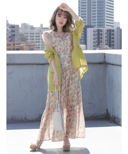 dazzlin（ダズリン）の「シアーシングルサマージャケット（テーラードジャケット・レディース・オフホワイト/ピンク/グリーン系その他・FREE）」の9枚目の写真