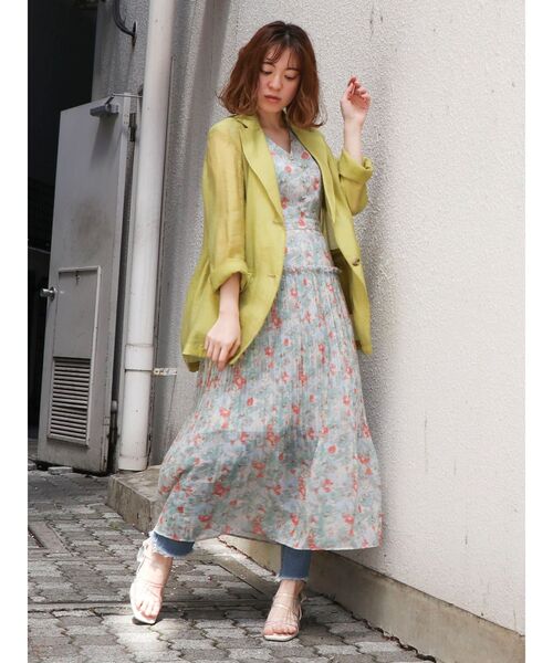 dazzlin（ダズリン）の「シアーシングルサマージャケット（テーラードジャケット・レディース・オフホワイト/ピンク/グリーン系その他・FREE）」の10枚目の写真