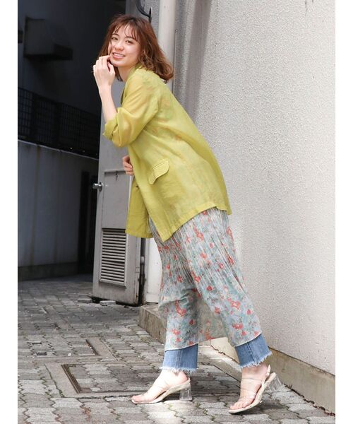 dazzlin（ダズリン）の「シアーシングルサマージャケット（テーラードジャケット・レディース・オフホワイト/ピンク/グリーン系その他・FREE）」の11枚目の写真