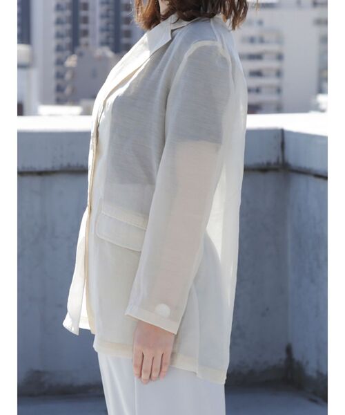 dazzlin（ダズリン）の「シアーシングルサマージャケット（テーラードジャケット・レディース・オフホワイト/ピンク/グリーン系その他・FREE）」の13枚目の写真