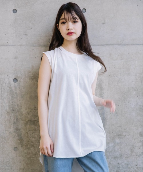 Mysa&Liina(ミーサリーナ)の「ドロストTシャツ×ビスチェセット(Tシャツ/カットソー・レディース・カーキ/ベージュ/ブラウン・M)」の13枚目の写真