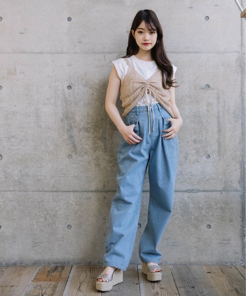 Mysa&Liina(ミーサリーナ)の「ドロストTシャツ×ビスチェセット(Tシャツ/カットソー・レディース・カーキ/ベージュ/ブラウン・M)」の17枚目の写真