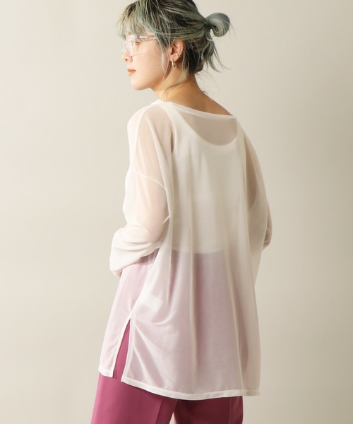 notch.(ノッチ)の「シアールーズロンT(Tシャツ/カットソー・レディース・ブラック/オフホワイト・M)」の18枚目の写真