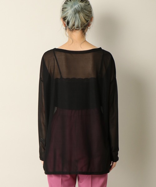 notch.(ノッチ)の「シアールーズロンT(Tシャツ/カットソー・レディース・ブラック/オフホワイト・M)」の8枚目の写真