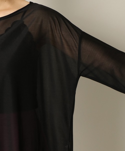 notch.(ノッチ)の「シアールーズロンT(Tシャツ/カットソー・レディース・ブラック/オフホワイト・M)」の6枚目の写真