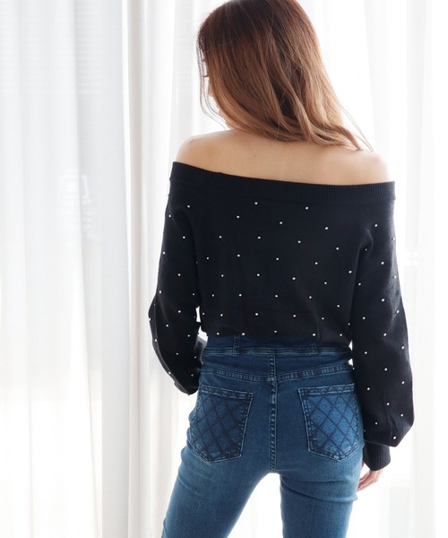 LIPSERVICE（リップサービス）の「キルトポケットスキニーデニム（デニムパンツ・レディース・インディゴブルー/ブラック・M/XS/S）」の3枚目の写真