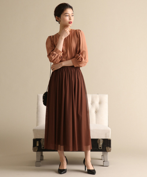 Tiara(ティアラ)の「リバーシブルチュールスカート(スカート・レディース・ピンク/チョコ/ライトベージュ・FREE)」の1枚目の写真