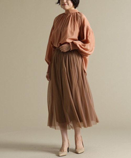 Tiara(ティアラ)の「リバーシブルチュールスカート(スカート・レディース・ピンク/チョコ/ライトベージュ・FREE)」の4枚目の写真