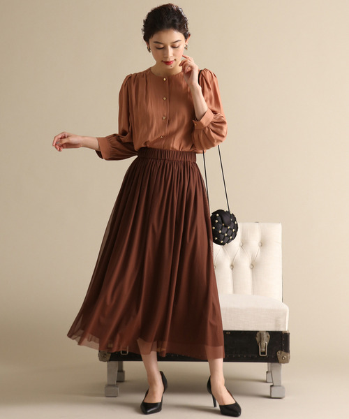 Tiara(ティアラ)の「リバーシブルチュールスカート(スカート・レディース・ピンク/チョコ/ライトベージュ・FREE)」の8枚目の写真