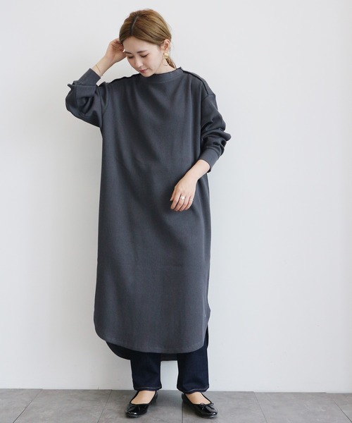 AMERICAN HOLIC(アメリカンホリック)の「ショルダーボタンワッフルカットワンピース *(ワンピース・レディース・チャコールグレー/モカ/ベージュ系その他・FREE)」の8枚目の写真