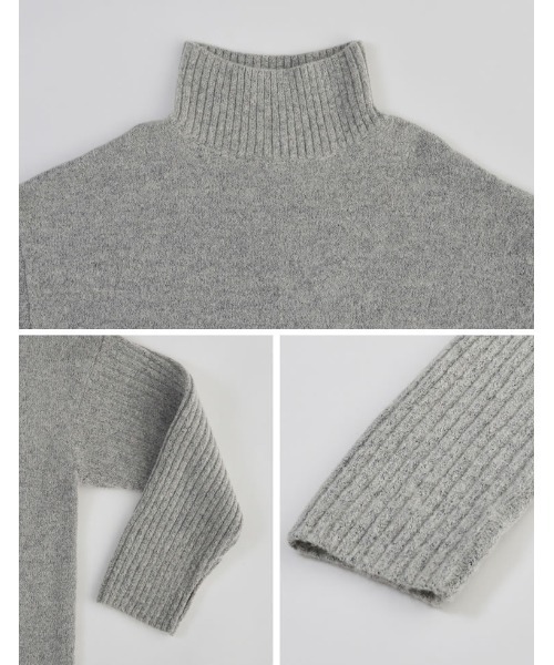 Re:EDIT（リエディ）の「[新色追加][累計販売枚数5.4万枚突破！][低身長サイズ有]前後2WAYハイネック指穴マキシニットワンピース（ワンピース・レディース・ブラック/アイボリー/チャコール/グレイッシュベージュ/ミント/モカ/グレー/ブラック系/ホワイト系その他/ストライプ/アイボリー系/グレー系その他・MEDIUM/LARGE/SHORT）」の17枚目の写真