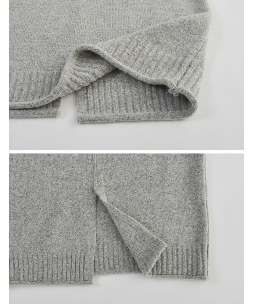 Re:EDIT（リエディ）の「[新色追加][累計販売枚数5.4万枚突破！][低身長サイズ有]前後2WAYハイネック指穴マキシニットワンピース（ワンピース・レディース・ブラック/アイボリー/チャコール/グレイッシュベージュ/ミント/モカ/グレー/ブラック系/ホワイト系その他/ストライプ/アイボリー系/グレー系その他・MEDIUM/LARGE/SHORT）」の18枚目の写真