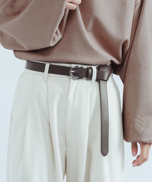 epnok(エプノック)の「レイヤードナローベルト(ベルト・メンズ・ブラック/ダークブラウン・FREE)」の9枚目の写真