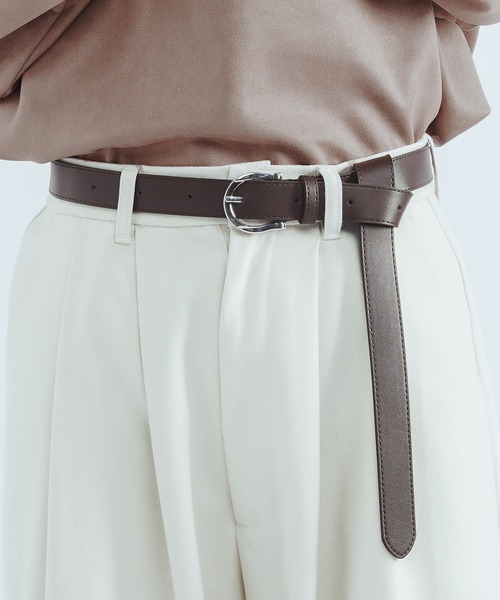 epnok(エプノック)の「レイヤードナローベルト(ベルト・メンズ・ブラック/ダークブラウン・FREE)」の6枚目の写真