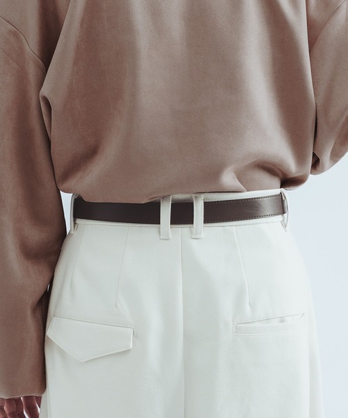 epnok(エプノック)の「レイヤードナローベルト(ベルト・メンズ・ブラック/ダークブラウン・FREE)」の3枚目の写真