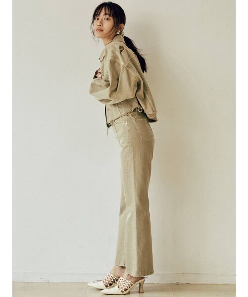 MURUA(ムルーア)の「コクーンスリーブジャケット(デニムジャケット・レディース・ベージュ/パープル/ブルー・FREE)」の5枚目の写真