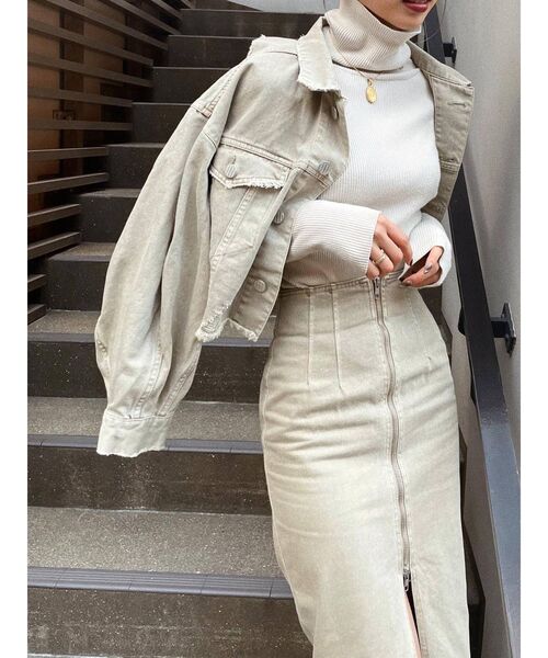 MURUA(ムルーア)の「コクーンスリーブジャケット(デニムジャケット・レディース・ベージュ/パープル/ブルー・FREE)」の20枚目の写真