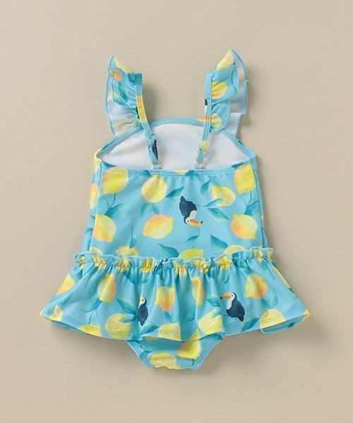 Love&Peace&Money（ラブアンドピースアンドマネー）の「オオハシレモン柄ワンピース水着 【SWIM】（水着・キッズ・ライトブルー・100-110cm/80-90cm/120-130cm/80-90）」の2枚目の写真