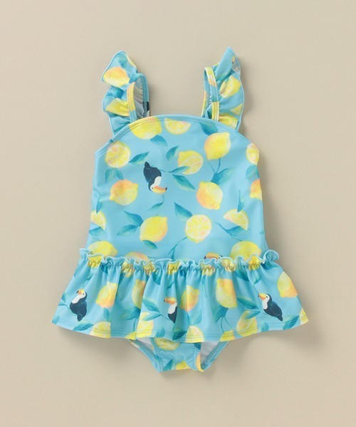 Love&Peace&Money（ラブアンドピースアンドマネー）の「オオハシレモン柄ワンピース水着 【SWIM】（水着・キッズ・ライトブルー・100-110cm/80-90cm/120-130cm/80-90）」の9枚目の写真