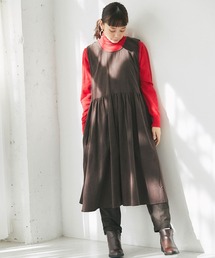 and R | コーデュロイサイドリボンエプロンワンピース(ワンピース)