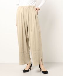 undeny. スリットワイドリブパンツ