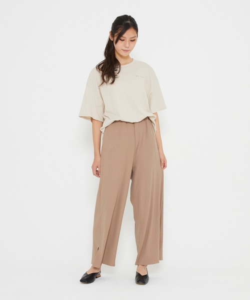 undeny.（アンディニ－）の「undeny. スリットワイドリブパンツ（その他パンツ・レディース・アッシュグレー/ブラック/ベージュ/カーキ・F）」の10枚目の写真