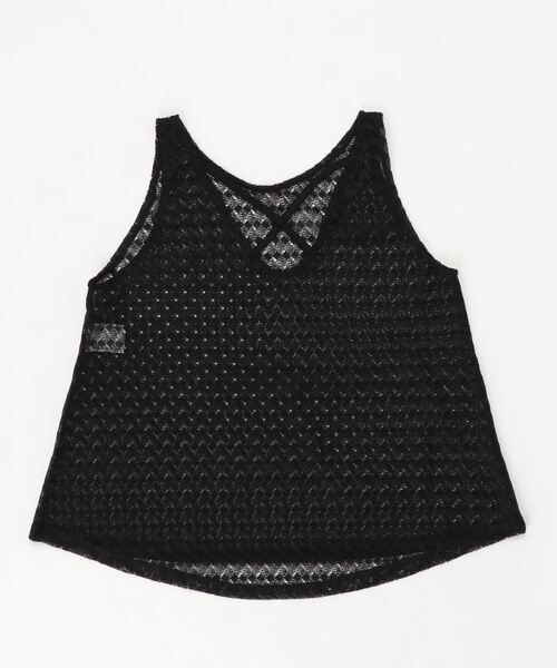LIPSERVICE（リップサービス）の「LIP SERVICE/リップサービス　かぎ編みシースルータンクトップ　364220（タンクトップ・レディース・ブラック/ホワイト・M）」の3枚目の写真