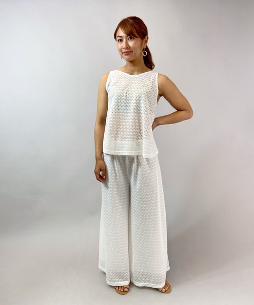 LIPSERVICE（リップサービス）の「LIP SERVICE/リップサービス　かぎ編みシースルータンクトップ　364220（タンクトップ・レディース・ブラック/ホワイト・M）」の11枚目の写真