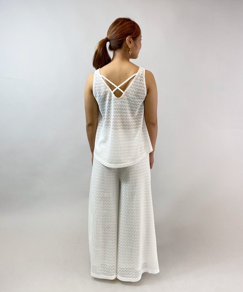 LIPSERVICE（リップサービス）の「LIP SERVICE/リップサービス　かぎ編みシースルータンクトップ　364220（タンクトップ・レディース・ブラック/ホワイト・M）」の12枚目の写真