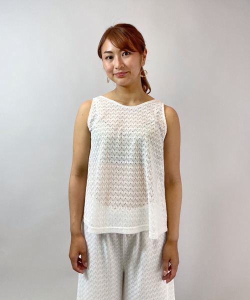 LIPSERVICE（リップサービス）の「LIP SERVICE/リップサービス　かぎ編みシースルータンクトップ　364220（タンクトップ・レディース・ブラック/ホワイト・M）」の17枚目の写真