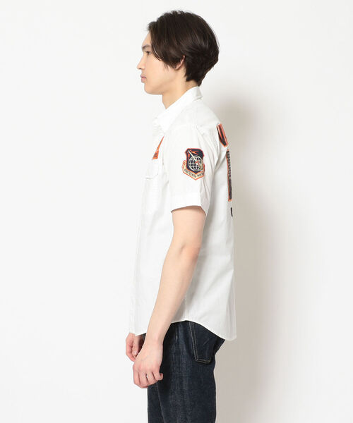 AVIREX（アヴィレックス）の「ミリタリー パッチド シャツ ヴァンス AFB/SS MILI PATCHED SHIRTS VANCE AFB/アヴィレックス/AVIREX（シャツ/ブラウス・メンズ・ブラック/オフホワイト/ブラウン/サックスブルー・XX-LARGE/LARGE/MEDIUM/X-LARGE）」の9枚目の写真