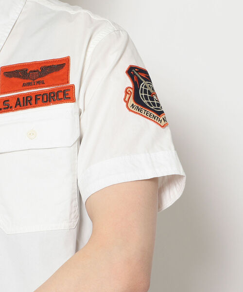 AVIREX（アヴィレックス）の「ミリタリー パッチド シャツ ヴァンス AFB/SS MILI PATCHED SHIRTS VANCE AFB/アヴィレックス/AVIREX（シャツ/ブラウス・メンズ・ブラック/オフホワイト/ブラウン/サックスブルー・XX-LARGE/LARGE/MEDIUM/X-LARGE）」の12枚目の写真