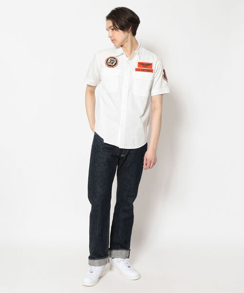 AVIREX（アヴィレックス）の「ミリタリー パッチド シャツ ヴァンス AFB/SS MILI PATCHED SHIRTS VANCE AFB/アヴィレックス/AVIREX（シャツ/ブラウス・メンズ・ブラック/オフホワイト/ブラウン/サックスブルー・XX-LARGE/LARGE/MEDIUM/X-LARGE）」の14枚目の写真