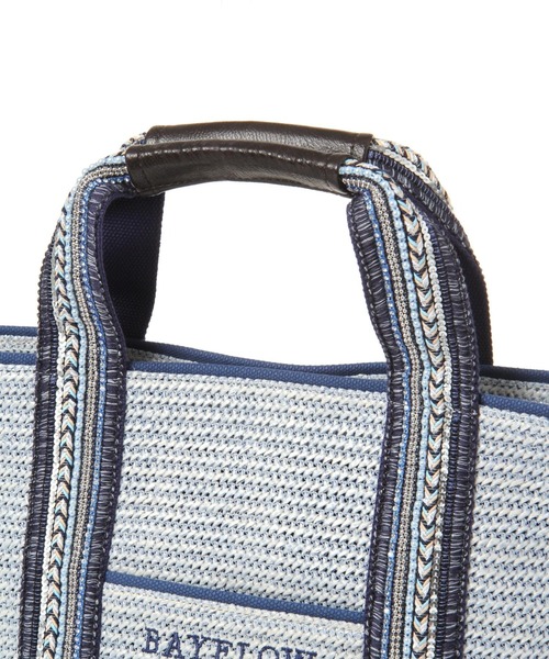 BAYFLOW（ベイフロー）の「21SSビーズテープロゴトートM（トートバッグ・レディース・ナチュラル/ライトブルー・FREE）」の5枚目の写真