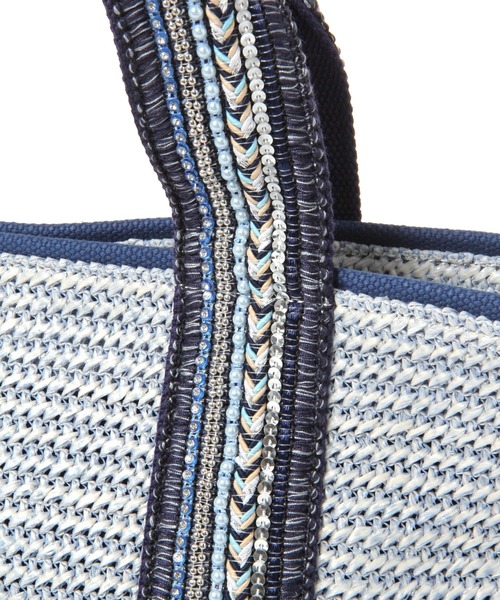 BAYFLOW（ベイフロー）の「21SSビーズテープロゴトートM（トートバッグ・レディース・ナチュラル/ライトブルー・FREE）」の11枚目の写真