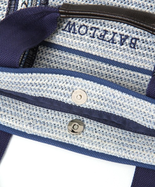 BAYFLOW（ベイフロー）の「21SSビーズテープロゴトートM（トートバッグ・レディース・ナチュラル/ライトブルー・FREE）」の4枚目の写真